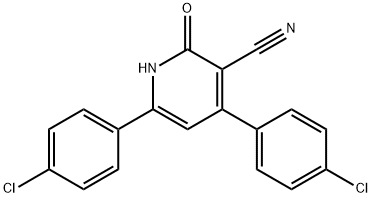 4,6-双(4-氯苯基)-2-羟基烟腈 结构式