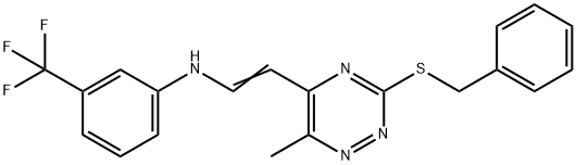 N-(2-[3-(BENZYLSULFANYL)-6-METHYL-1,2,4-TRIAZIN-5-YL]VINYL)-3-(TRIFLUOROMETHYL)ANILINE 结构式