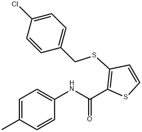 3-[(4-CHLOROBENZYL)SULFANYL]-N-(4-METHYLPHENYL)-2-THIOPHENECARBOXAMIDE 结构式