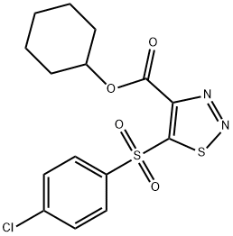 Cyclohexyl 5-[(4-chlorophenyl)sulfonyl]-1,2,3-thiadiazole-4-carboxylate 结构式