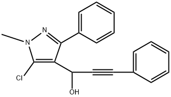 1-(5-CHLORO-1-METHYL-3-PHENYL-1H-PYRAZOL-4-YL)-3-PHENYL-2-PROPYN-1-OL 结构式