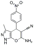 6-AMINO-3-METHYL-4-(4-NITROPHENYL)-4H-PYRANO[3,2-D]PYRAZOLE-5-CARBONITRILE 结构式
