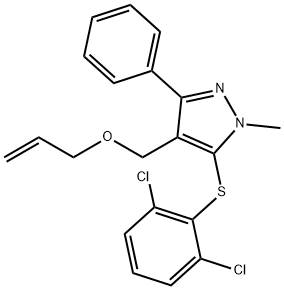 4-[(ALLYLOXY)METHYL]-5-[(2,6-DICHLOROPHENYL)SULFANYL]-1-METHYL-3-PHENYL-1H-PYRAZOLE 结构式