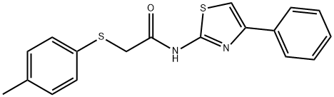 2-[(4-METHYLPHENYL)SULFANYL]-N-(4-PHENYL-1,3-THIAZOL-2-YL)ACETAMIDE 结构式