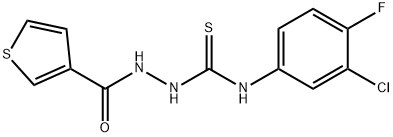N-(3-CHLORO-4-FLUOROPHENYL)-2-(3-THIENYLCARBONYL)-1-HYDRAZINECARBOTHIOAMIDE 结构式