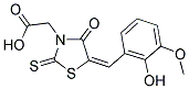 [(5E)-5-(2-HYDROXY-3-METHOXYBENZYLIDENE)-4-OXO-2-THIOXO-1,3-THIAZOLIDIN-3-YL]ACETIC ACID 结构式