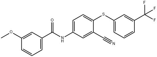 N-(3-CYANO-4-([3-(TRIFLUOROMETHYL)PHENYL]SULFANYL)PHENYL)-3-METHOXYBENZENECARBOXAMIDE 结构式