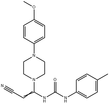 N-(2-CYANO-1-[4-(4-METHOXYPHENYL)PIPERAZINO]VINYL)-N'-(4-METHYLPHENYL)UREA 结构式