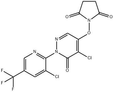 1-((5-CHLORO-1-[3-CHLORO-5-(TRIFLUOROMETHYL)-2-PYRIDINYL]-6-OXO-1,6-DIHYDRO-4-PYRIDAZINYL)OXY)DIHYDRO-1H-PYRROLE-2,5-DIONE 结构式