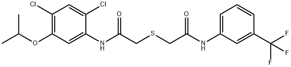 2-([2-(2,4-DICHLORO-5-ISOPROPOXYANILINO)-2-OXOETHYL]SULFANYL)-N-[3-(TRIFLUOROMETHYL)PHENYL]ACETAMIDE 结构式