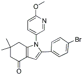 2-(4-BROMOPHENYL)-1-(6-METHOXY(3-PYRIDYL))-6,6-DIMETHYL-5,6,7-TRIHYDROINDOL-4-ONE 结构式