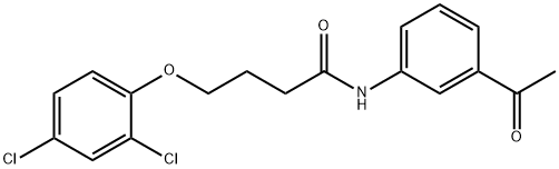 N-(3-乙酰基苯基)-4-(2,4-二氯苯氧基)丁酰胺 结构式