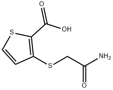 3-((2-氨基-2-氧代乙基)硫代)噻吩-2-羧酸 结构式