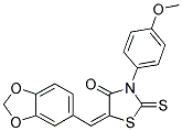 (5E)-5-(1,3-BENZODIOXOL-5-YLMETHYLENE)-3-(4-METHOXYPHENYL)-2-THIOXO-1,3-THIAZOLIDIN-4-ONE 结构式