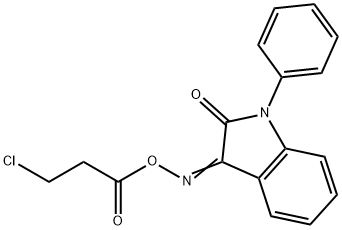 3-([(3-CHLOROPROPANOYL)OXY]IMINO)-1-PHENYL-1,3-DIHYDRO-2H-INDOL-2-ONE 结构式