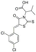 2-[(5Z)-5-(2,4-DICHLOROBENZYLIDENE)-4-OXO-2-THIOXO-1,3-THIAZOLIDIN-3-YL]-3-METHYLBUTANOIC ACID 结构式