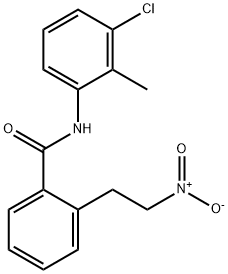 N-(3-CHLORO-2-METHYLPHENYL)-2-(2-NITROETHYL)BENZENECARBOXAMIDE 结构式