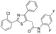 2-[2-(2-CHLOROPHENYL)-4-PHENYL-1,3-THIAZOL-5-YL]-N-(2,4-DIFLUOROPHENYL)ACETAMIDE 结构式