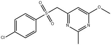 4-([(4-CHLOROPHENYL)SULFONYL]METHYL)-6-METHOXY-2-METHYLPYRIMIDINE 结构式