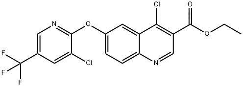 ETHYL 4-CHLORO-6-([3-CHLORO-5-(TRIFLUOROMETHYL)-2-PYRIDINYL]OXY)-3-QUINOLINECARBOXYLATE 结构式