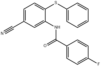 N-[5-CYANO-2-(PHENYLSULFANYL)PHENYL]-4-FLUOROBENZENECARBOXAMIDE 结构式