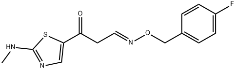 3-[2-(METHYLAMINO)-1,3-THIAZOL-5-YL]-3-OXOPROPANAL O-(4-FLUOROBENZYL)OXIME 结构式