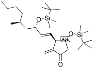 2-METHYLIDENE-3-(R)-(3-(S)-T-BUTYLDIMETHYLSILOXY-5-(S)-METHYL-NON-1-ENYL)-4-(R)-T-BUTYL-DIMETHYLSILOXY-CYCLOPENTANONE 结构式