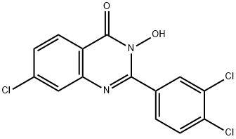 7-CHLORO-2-(3,4-DICHLOROPHENYL)-3-HYDROXY-4(3H)-QUINAZOLINONE 结构式