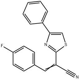 (Z)-3-(4-氟苯基)-2-(4-苯基噻唑-2-基)丙烯腈 结构式