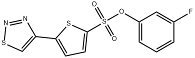 3-Fluorophenyl 5-(1,2,3-thiadiazol-4-yl)-2-thiophenesulfonate 结构式