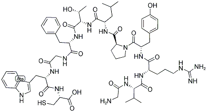 Gly-Val-Arg-Tyr-Pro-Leu-Thr-Phe-Gly-Trp-Cys 结构式