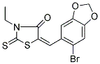 (5E)-5-[(6-BROMO-1,3-BENZODIOXOL-5-YL)METHYLENE]-3-ETHYL-2-THIOXO-1,3-THIAZOLIDIN-4-ONE 结构式