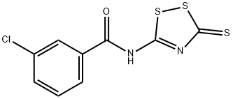 3-CHLORO-N-(3-THIOXO-3H-1,2,4-DITHIAZOL-5-YL)BENZENECARBOXAMIDE 结构式