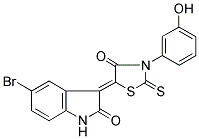 (3Z)-5-BROMO-3-[3-(3-HYDROXYPHENYL)-4-OXO-2-THIOXO-1,3-THIAZOLIDIN-5-YLIDENE]-1,3-DIHYDRO-2H-INDOL-2-ONE 结构式