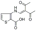 3-[(2-ACETYL-3-OXOBUT-1-ENYL)AMINO]THIOPHENE-2-CARBOXYLIC ACID 结构式