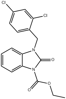 ETHYL 3-(2,4-DICHLOROBENZYL)-2-OXO-2,3-DIHYDRO-1H-1,3-BENZIMIDAZOLE-1-CARBOXYLATE 结构式