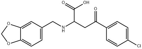 2-[(1,3-BENZODIOXOL-5-YLMETHYL)AMINO]-4-(4-CHLOROPHENYL)-4-OXOBUTANOIC ACID 结构式