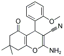 2-AMINO-4-(2-METHOXYPHENYL)-7,7-DIMETHYL-5-OXO-4,6,7,8-TETRAHYDRO2H-CHROMENE-3-CARBONITRILE 结构式