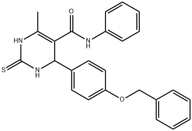 4-[4-(BENZYLOXY)PHENYL]-6-METHYL-N-PHENYL-2-THIOXO-1,2,3,4-TETRAHYDRO-5-PYRIMIDINECARBOXAMIDE 结构式