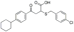 2-[(4-CHLOROBENZYL)SULFANYL]-4-(4-CYCLOHEXYLPHENYL)-4-OXOBUTANOIC ACID 结构式