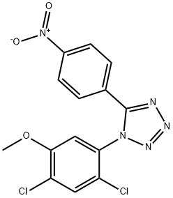 1-(2,4-Dichloro-5-methoxyphenyl)-5-(4-nitrophenyl)-1H-1,2,3,4-tetraazole 结构式