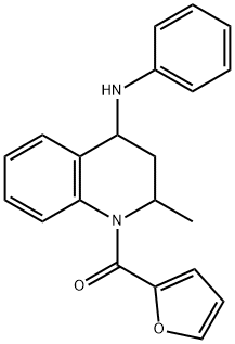 呋喃-2-基-(2-甲基-4-苯基氨基-3,4-二氢-2H-喹啉-1-基)-甲酮 结构式