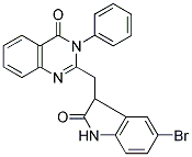 2-[(5-BROMO-2-OXO-2,3-DIHYDRO-1H-INDOL-3-YL)METHYL]-3-PHENYLQUINAZOLIN-4(3H)-ONE 结构式