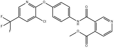 Methyl 3-[(4-([3-chloro-5-(trifluoromethyl)-2-pyridinyl]oxy)anilino)carbonyl]isonicotinate 结构式