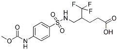 5,5,5-TRIFLUORO-4-([((4-[(METHOXYCARBONYL)AMINO]PHENYL)SULFONYL)AMINO]METHYL)PENTANOIC ACID 结构式