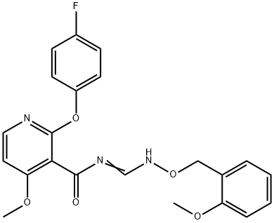 2-(4-FLUOROPHENOXY)-4-METHOXY-N-(([(2-METHOXYBENZYL)OXY]IMINO)METHYL)NICOTINAMIDE 结构式