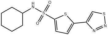 N-CYCLOHEXYL-5-(1,2,3-THIADIAZOL-4-YL)-2-THIOPHENESULFONAMIDE 结构式