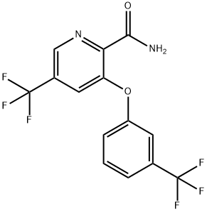 5-(TRIFLUOROMETHYL)-3-[3-(TRIFLUOROMETHYL)PHENOXY]-2-PYRIDINECARBOXAMIDE 结构式