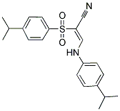 3-((4-(ISOPROPYL)PHENYL)AMINO)-2-((4-(ISOPROPYL)PHENYL)SULFONYL)PROP-2-ENENITRILE 结构式