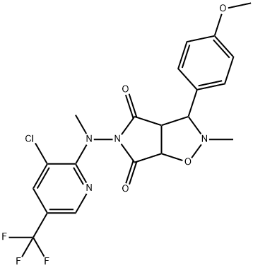 5-[[3-CHLORO-5-(TRIFLUOROMETHYL)-2-PYRIDINYL](METHYL)AMINO]-3-(4-METHOXYPHENYL)-2-METHYLDIHYDRO-2H-PYRROLO[3,4-D]ISOXAZOLE-4,6(3H,5H)-DIONE 结构式